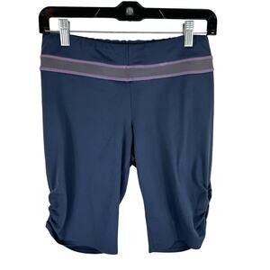 Title‎ Nine Gray Stretchy Elastic Waist Ruched Athletic Bike Shorts Size S